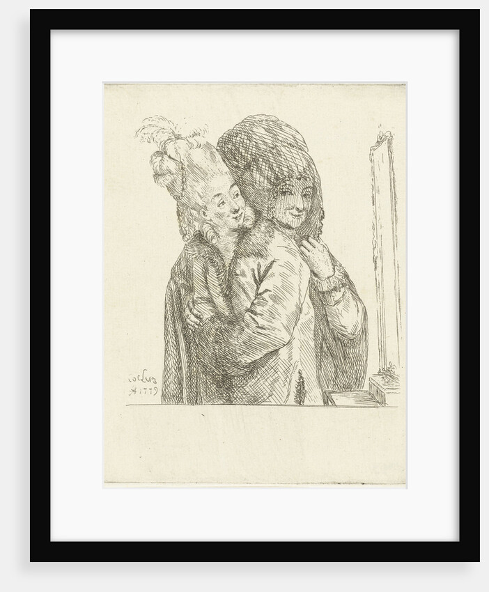 A man and a woman dressing in front of the mirror by Louis Bernard Coclers