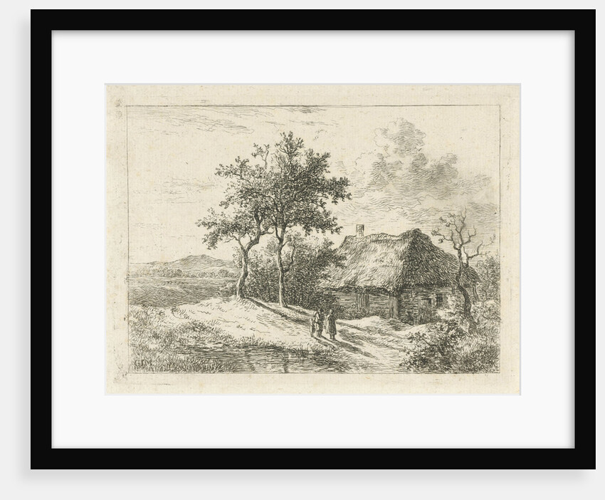 Three figures at a farm by Gerrit Jan Michaelis