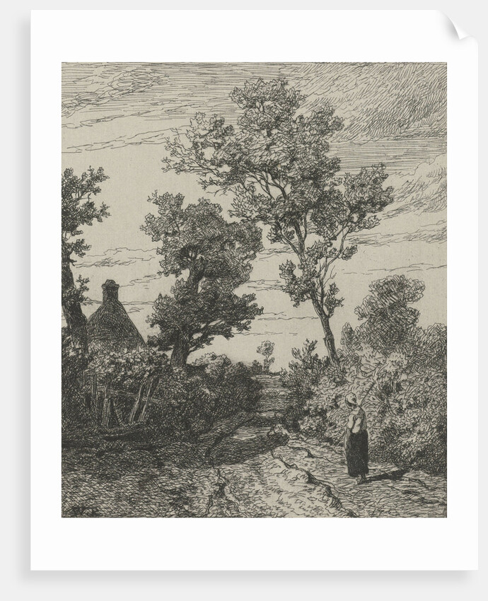 Farmer on a country road by Willem Roelofs I
