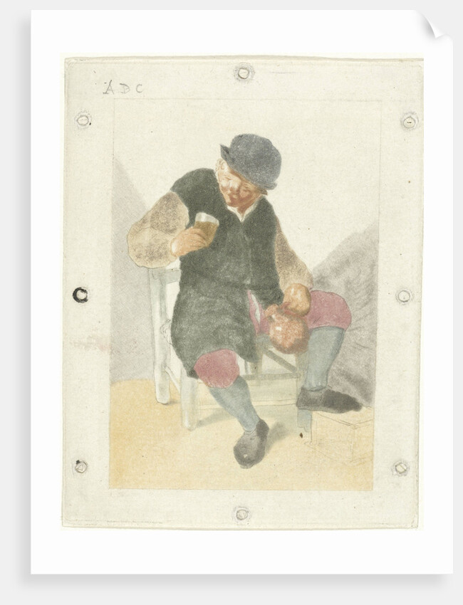 Seated farmer with pitcher by Adriaen van Ostade