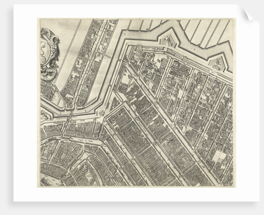 Map of Amsterdam (leaf top center), 1625 by Anonymous