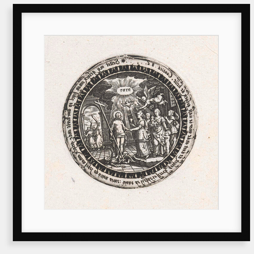 Medallion with a depiction of the marriage of Christ and his church by Dirck Strijcker