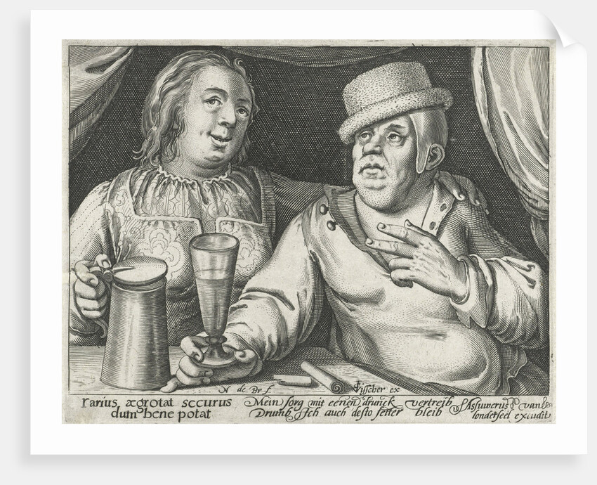 Drinking man and woman by Assuerus van Londerseel