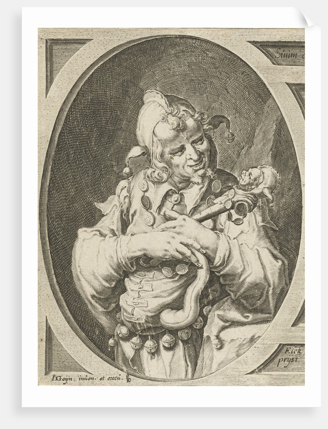 Jester with fool's cap on the head by Jacob de Gheyn II