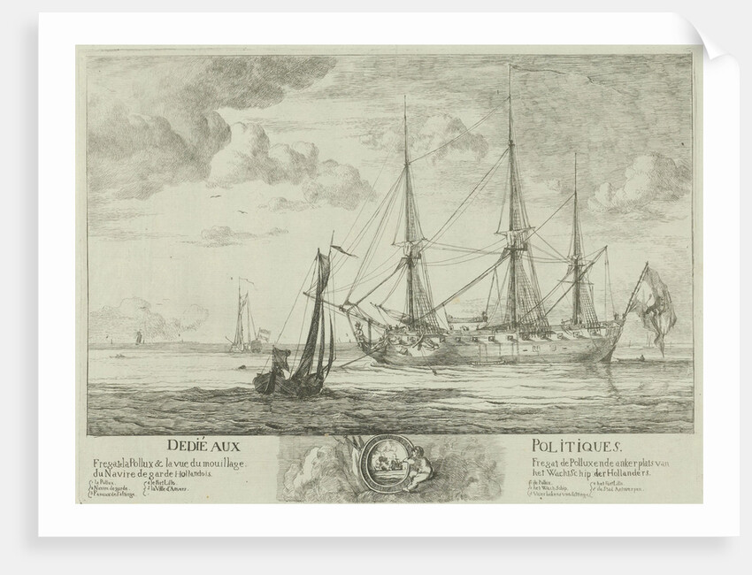 Fregat Pollux bij het wachtschip in de Schelde by Anonymous