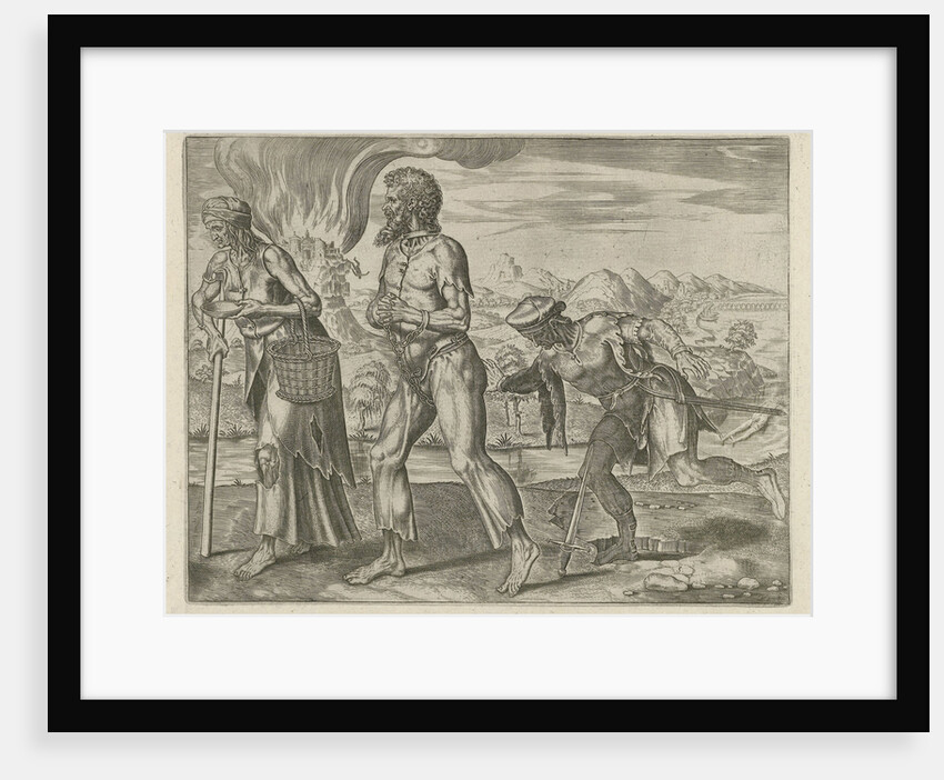 Poverty and violent death can strike down a human being by Philips Galle