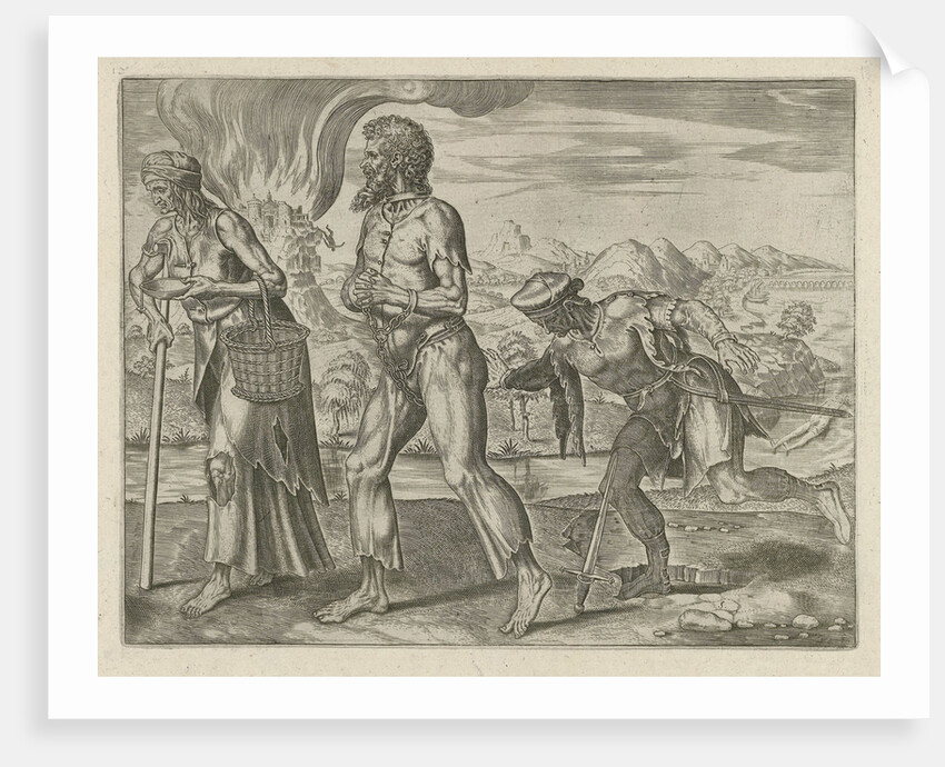 Poverty and violent death can strike down a human being by Philips Galle