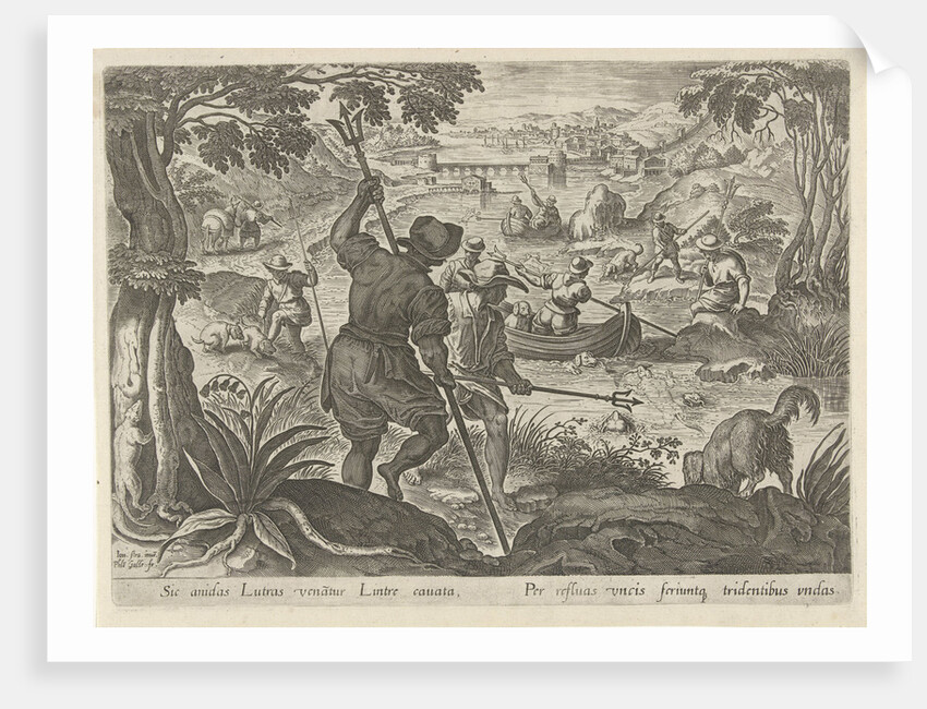 Hunting otters by Philips Galle