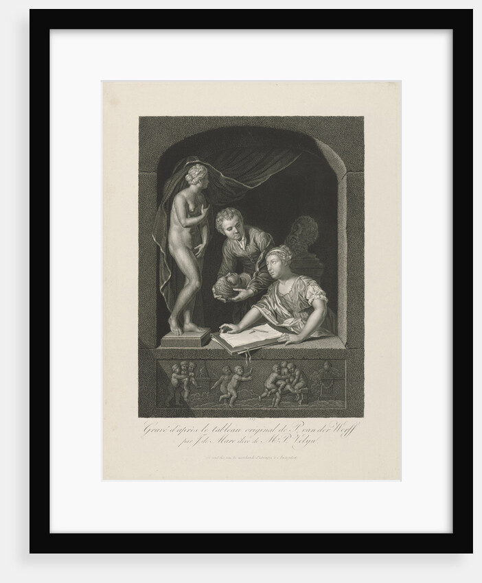 Woman drawing in a window by Johannes de Mare