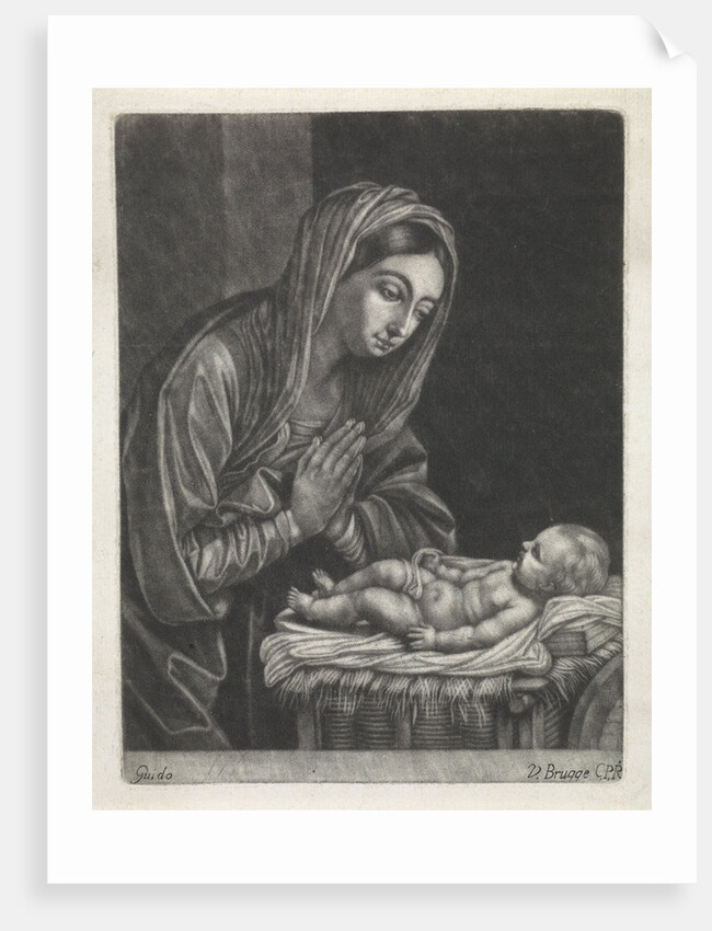 Mary worships the Christ child by Jan van der Bruggen