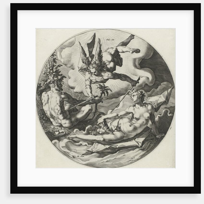 Third day of creation: separation of land and water by Hendrick Goltzius
