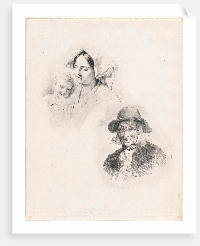 Woman with a child and old man by Louis Anthony Vintcent