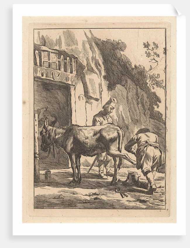 Farrier, specialist in equine hoof care, and a donkey by Karel Dujardin