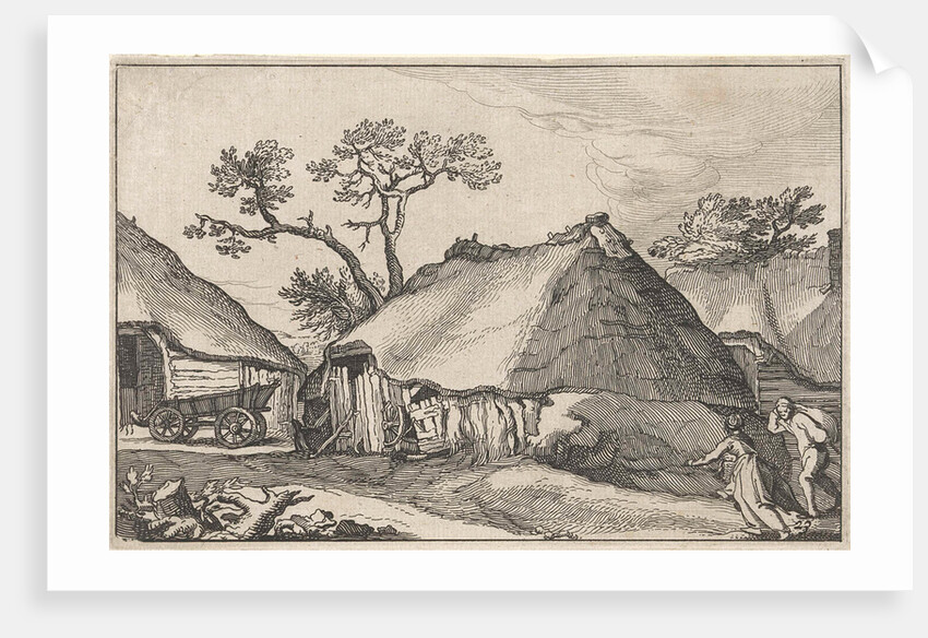 Farm and a wagon by Boetius Adamsz. Bolswert