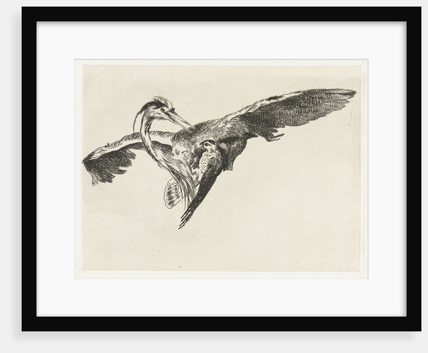 A falcon is a heron in flight by Guillaume Anne van der Brugghen