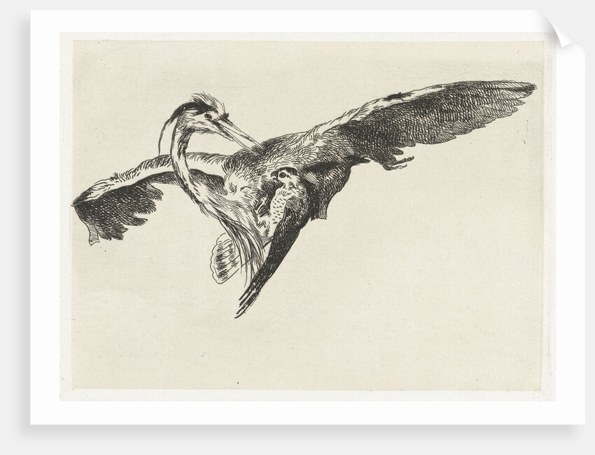 A falcon is a heron in flight by Guillaume Anne van der Brugghen