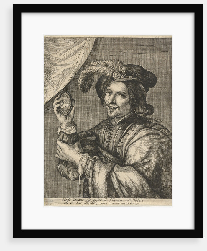 Man holding a miniature portrait by Hendrick ter Brugghen