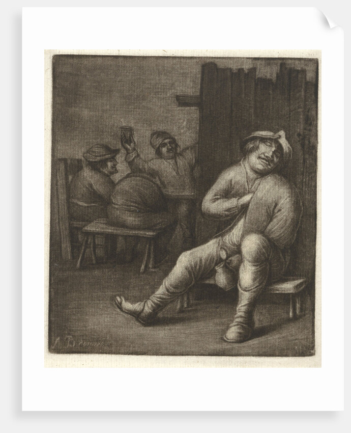 Sleeping man in a tavern by Jacob Hoolaart
