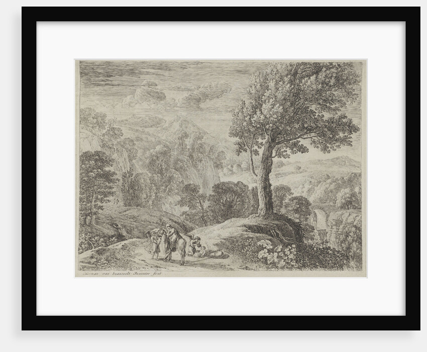 Joseph helps Mary off the donkey by Herman van Swanevelt