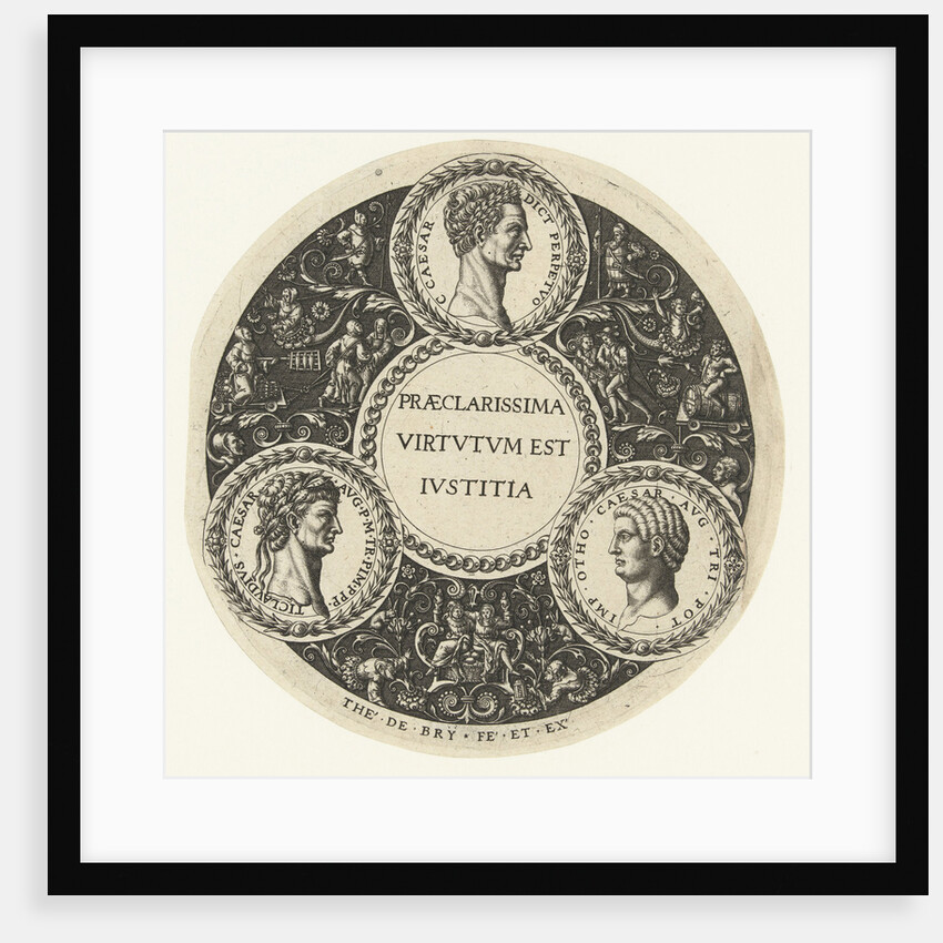 Medallion with Caesar, Claudius and Otho by Theodor de Bry