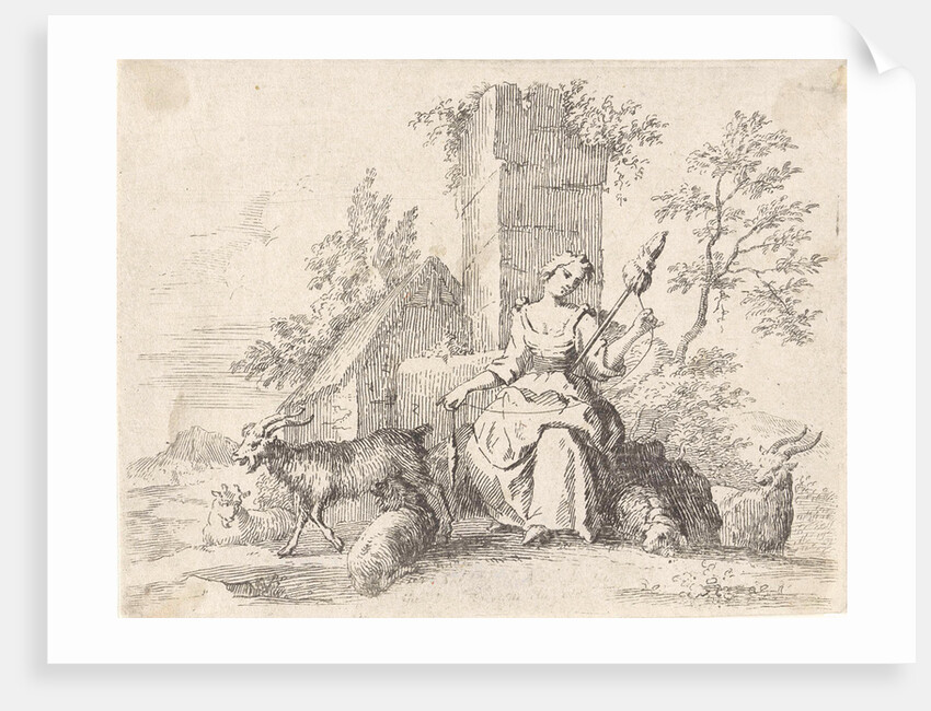 Spinning shepherdess by Paul van Somer II