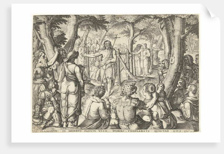 John the Baptist preaching to a group of people by Bartholomeus Willemsz. Dolendo
