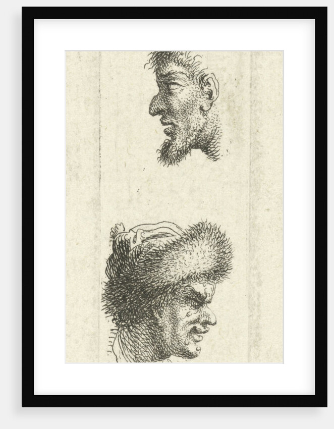 Study of two men's heads by Johannes Caspar Philips