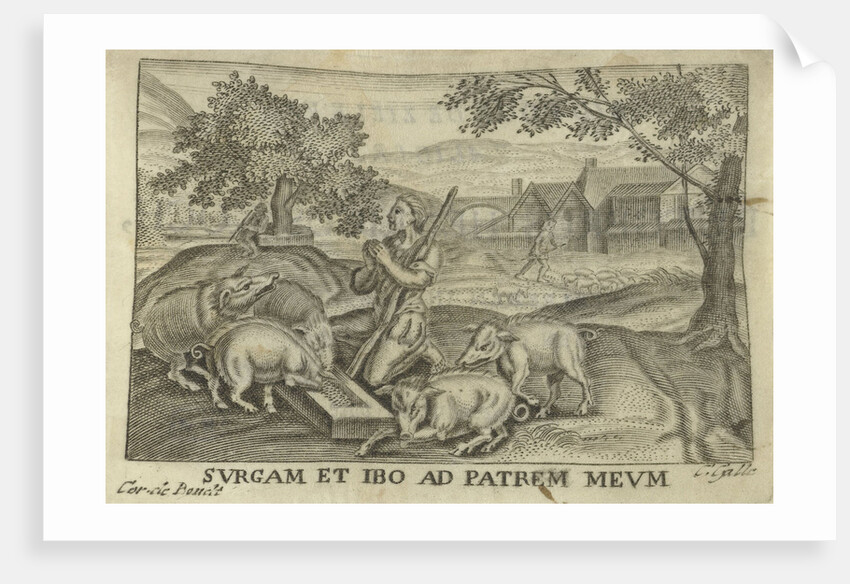 The prodigal son as a swineherd by Cornelis de Bout