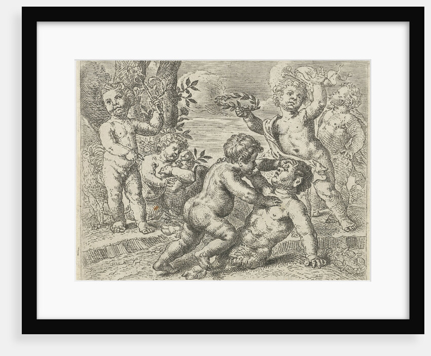 Fighting putti by Peter van Lint