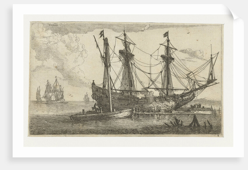 Repairs to the hull of a ship by Reinier Nooms