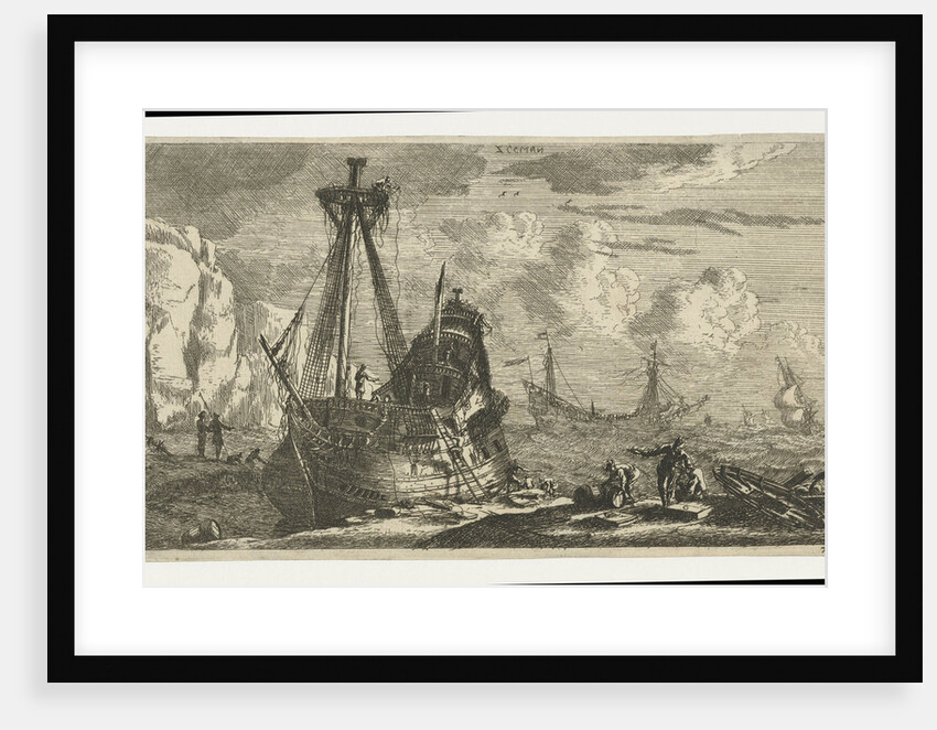 Dismantled sailing ship by Reinier Nooms