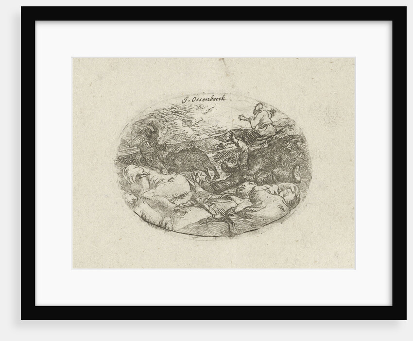 Two bears tear apart the children of Bethel by Jan van Ossenbeeck