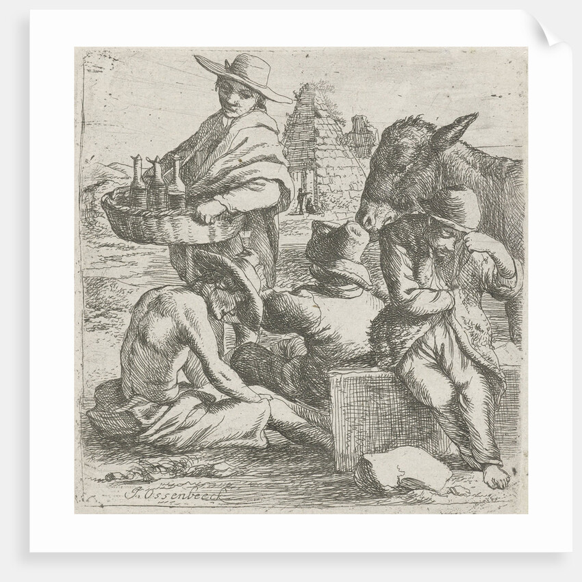 Gin seller and the three beggars by Jan van Ossenbeeck