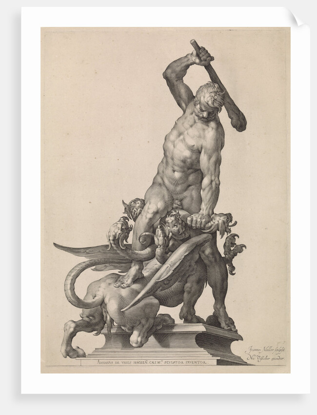 Hercules kills the Hydra of Lerna by Nicolaes Visscher I