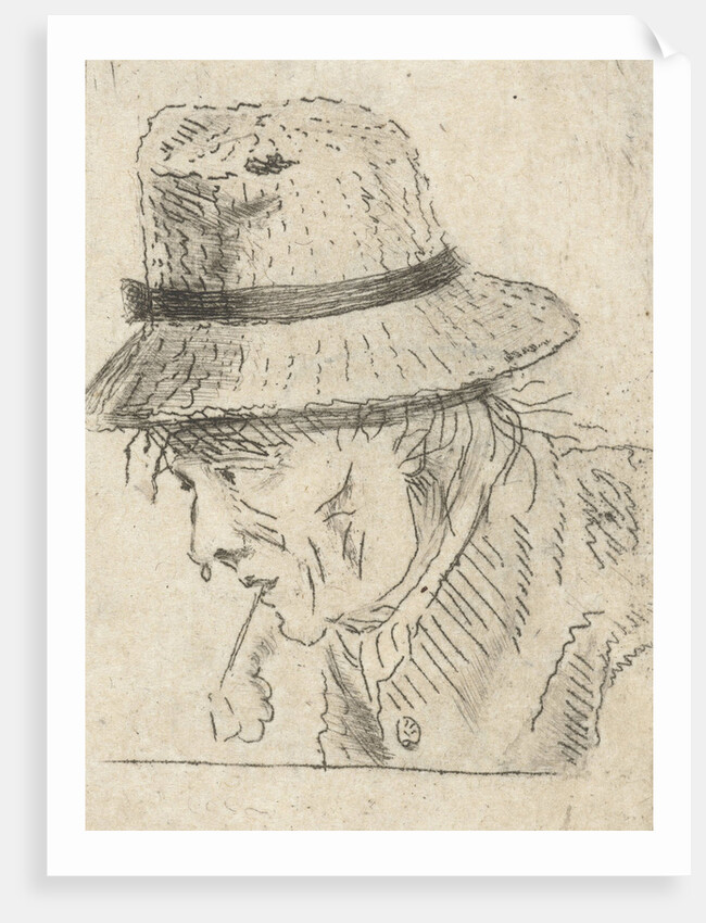 Man's Head with hat and pipe by Louis Bernard Coclers