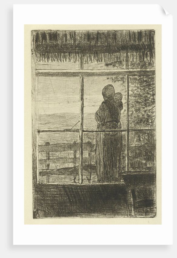 Waiting woman with child by Jozef Israëls