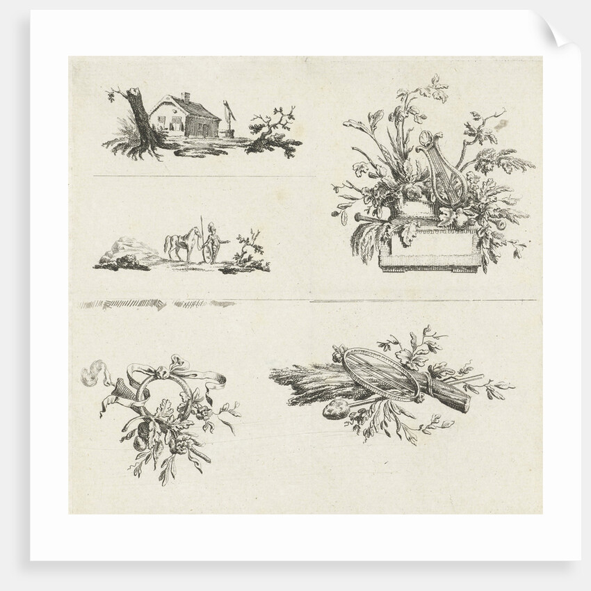 Journal with five vignettes by Willem Bilderdijk