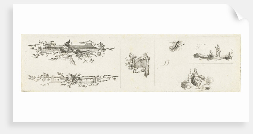 Journal with five vignettes and initial by Willem Bilderdijk