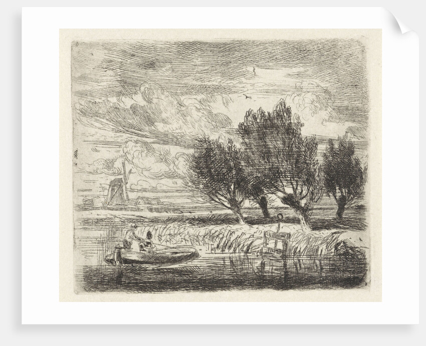 Willows at the waterside by Augustinus Jacobus Bernardus Wouters