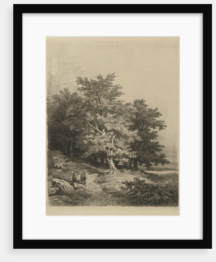 Figures at a forest edge by Remigius Adrianus Haanen