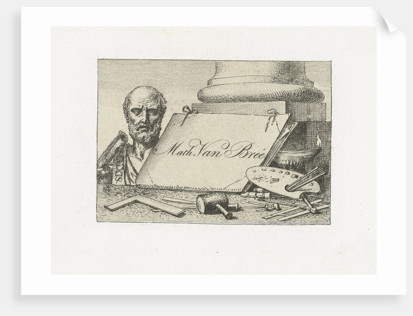 Name Card of Mattheus Ignatius van Bree by Mattheus Ignatius van Bree