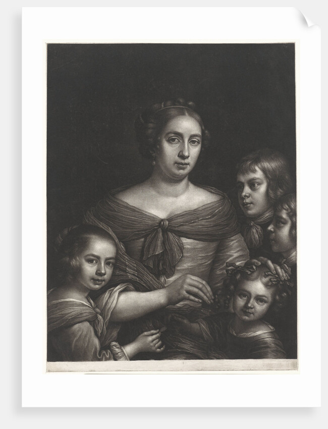 Portrait of a mother with four children by Wallerant Vaillant
