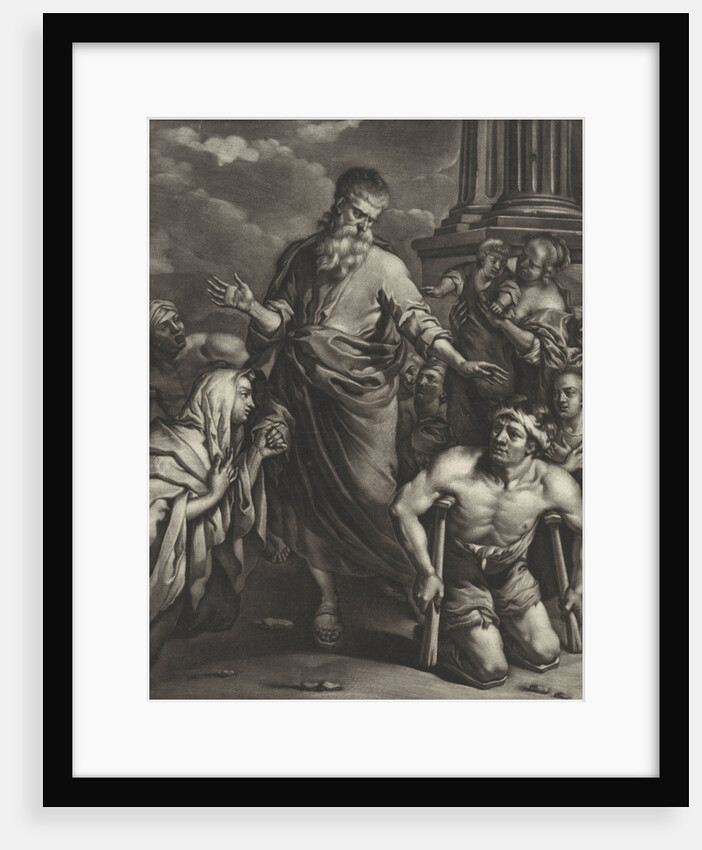 Peter heals a crippled person before the temple by Jan van Somer