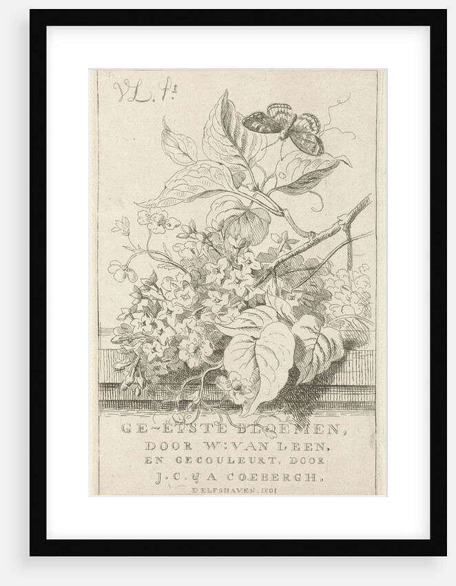 Flower Study with butterfly by Willem van Leen