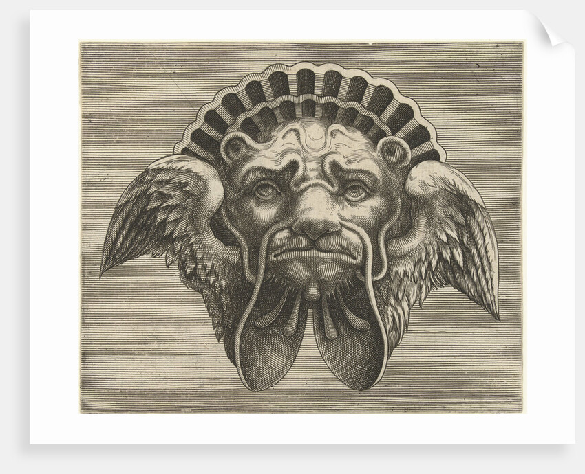 Mask with wings instead of ears and a headdress in the shape of a shell by Hans Liefrinck I