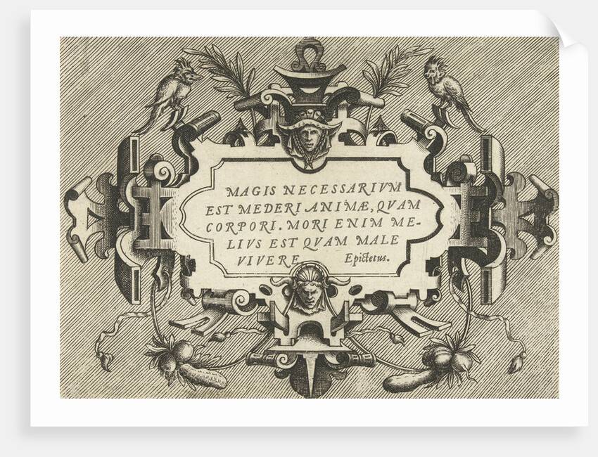 Cartouche with a quote from Epictetus by Gerard de Jode
