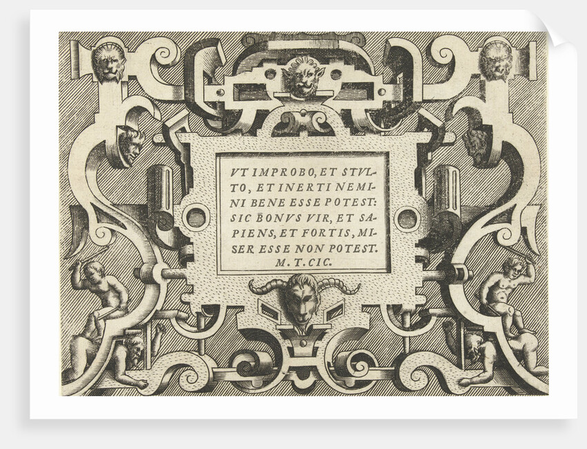 Cartouche with a quote from Cicero by Gerard de Jode