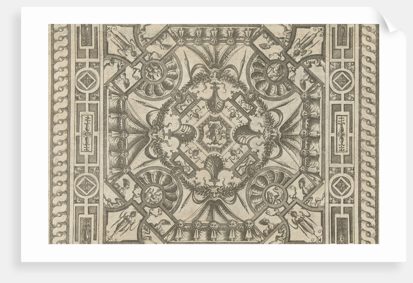 Ceiling with a Medusa head in the middle by Hieronymus Cock