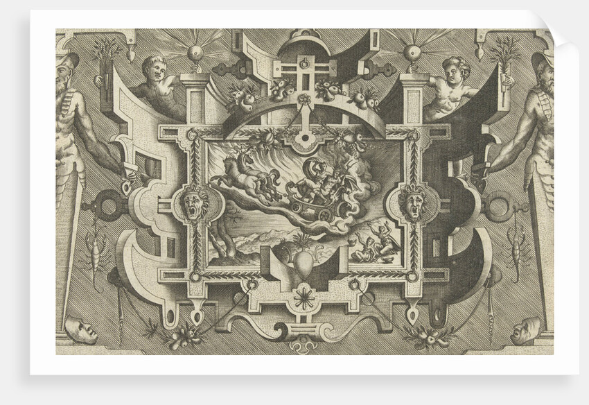 Cartouche with a depiction of the rape of Proserpina by Hieronymus Cock