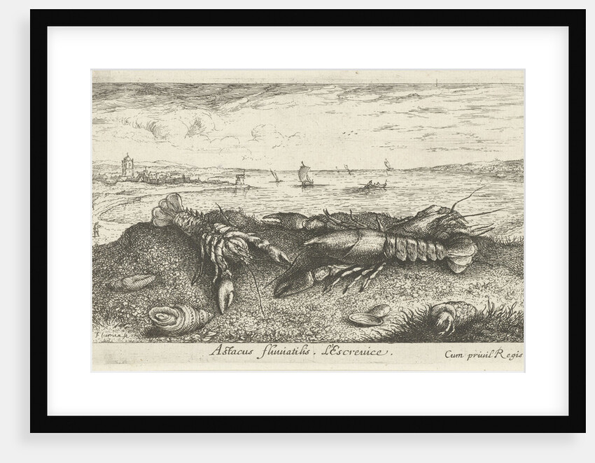 River Landscape with crayfish in the foreground by Albert Flamen